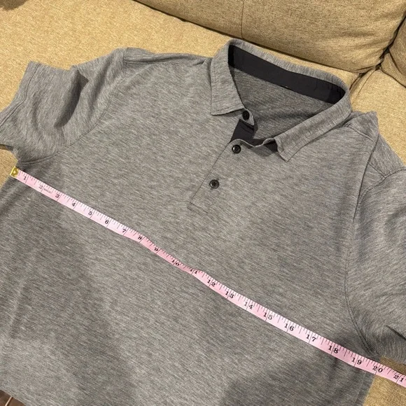 Lululemon Evolution Short Sleeve Polo Heathered Black Size M